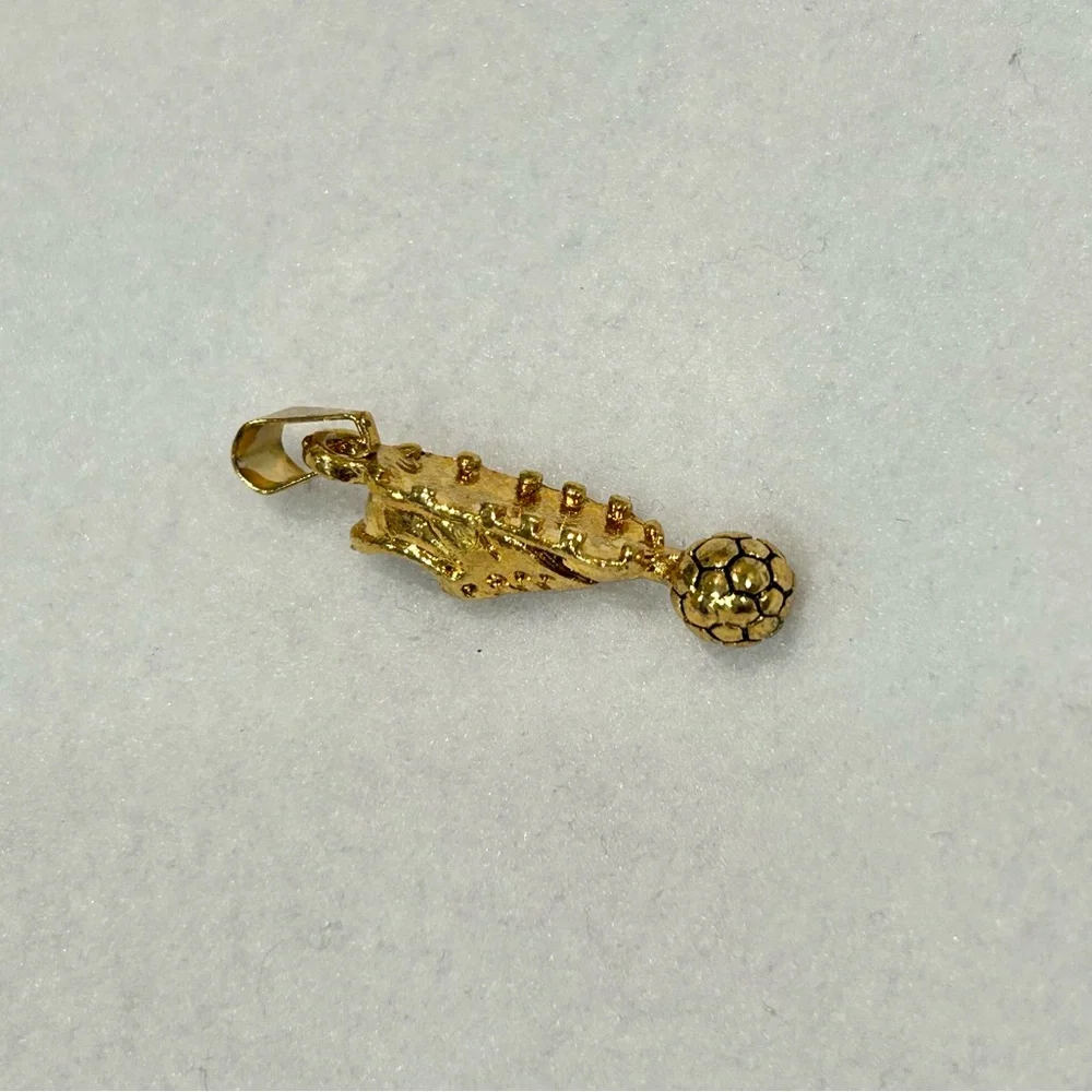 Gold Soccer Ball Charm Pendant